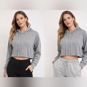 Revolve x All the Ways Size M Wild Fable Heather Gray Cropped Hoodie